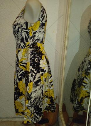 Распродажа 2+1 очень красивое коттоновое платье в желтые цветы4 фото