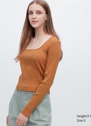 Жіночий укорочений лонгслів uniqlo