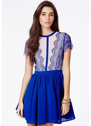 Платье с глубоким морским кружевом,  missguided 6ка.36р