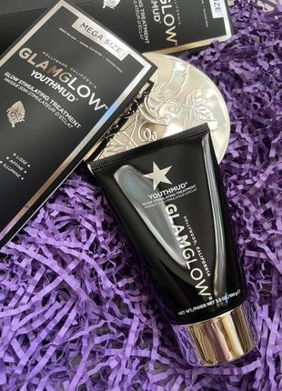 🔥100 мл! mega size! отшелушивающая маска для лица glamglow youthmud glow stimulating7 фото