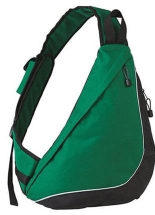 Городской рюкзак на одно плечо 15l halfar зеленый с черным