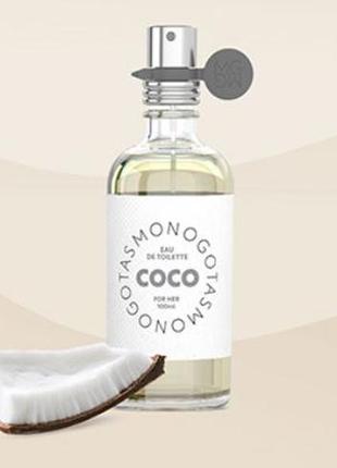 Туалетная вода monogotas coco, 100 мл. нежный устойчивый аромат., испания