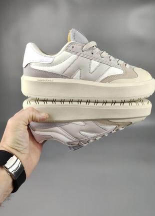 Кросівки  new balance ст302  beige white /кроссовки нью беленс бежевые с серым и белым1 фото