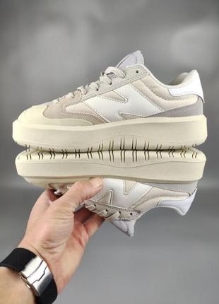 Кросівки  new balance ст302  beige white /кроссовки нью беленс бежевые с серым и белым2 фото