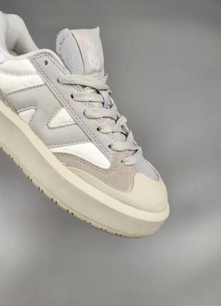 Кросівки  new balance ст302  beige white /кроссовки нью беленс бежевые с серым и белым6 фото