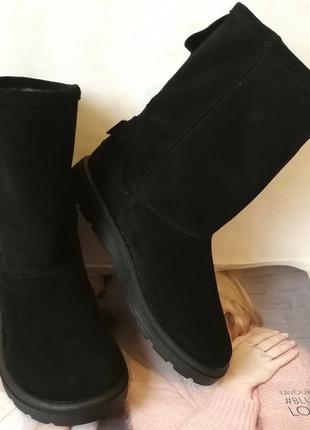 Ugg шедевр! угги женские классические. натуральная замша сапоги уги зимние теплые супер