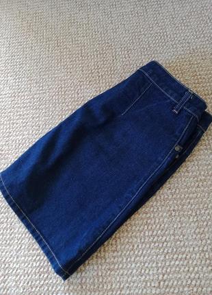 Джинсовая мини юбка трапеция6 фото