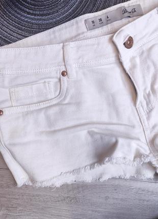 Женские белые джинсовые шорты короткие denim co размер м7 фото