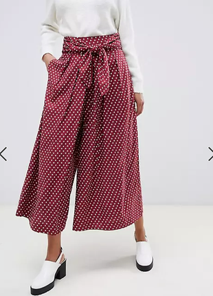 Брюки-кюлоти asos design tall в горошок