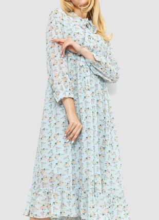 Сукня шифонова на підкладці колір бірюзово-бежевий2 фото