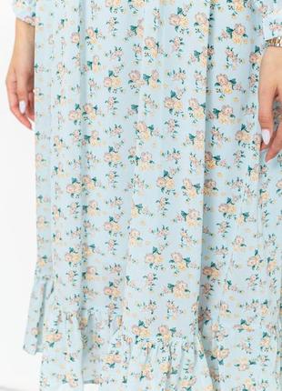 Сукня шифонова на підкладці колір бірюзово-бежевий4 фото