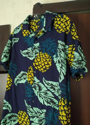 Гавайская мужская рубашка принт ананас