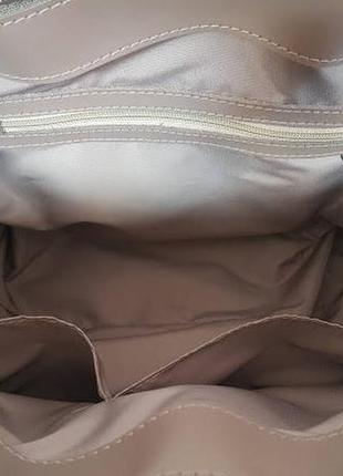 Сумка женская натуральная кожа, сумка женская цвета латте матовая4 фото