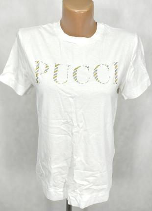Белая брендовая футболка emilio pucci котон