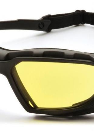 Очки защитные с уплотнителем pyramex highlander-plus (amber) anti-fog, желтые