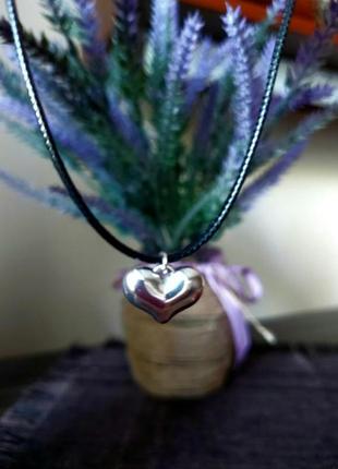 Чокер серце намисто підвіска сердечко серце на шнурку3 фото