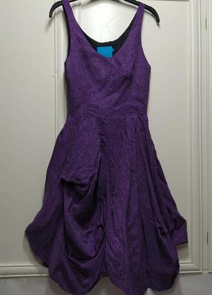 Авангардное платье с драпировками, купро, фиолетовое, от best behavior1 фото