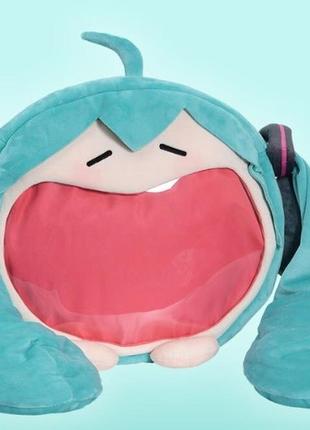 Рюкзак хацунэ мику аниме 40х35 см плюш синий