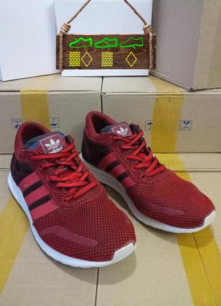 Лёгкие кроссовки adidas los angeles scarlet red (германия) #1116