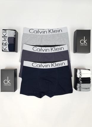 Носки и трусы 3шт и 6 пар calvin klein. мужские боксеры трусы и короткие носки кельвин кляйн2 фото