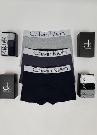 Носки и трусы 3шт и 6 пар calvin klein. мужские боксеры трусы и короткие носки кельвин кляйн3 фото