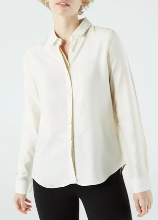 Шелковая блузка lacoste кремовая1 фото