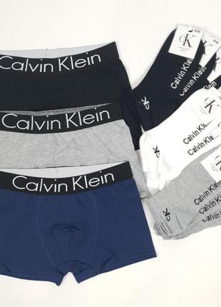 Мужское нижнее белье трусы боксеры и короткие носки 3шт и 9 пар calvin klein трусы кельвин кляйн1 фото