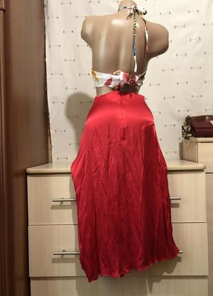 Шелковая длинная юбка сатиновая юбка2 фото
