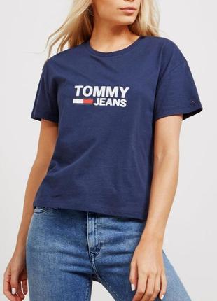 Футболка tommy hilfiger синяя белая1 фото