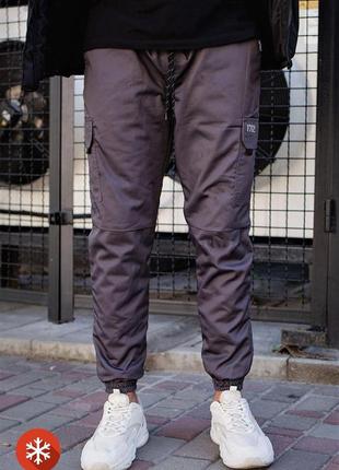 Чоловічі теплі штани карго without reflective l сірі3 фото