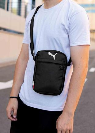 Мужская сумка мессенджер puma como черная спортивная барсетка пума тканевая сумка через плечо