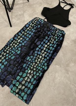 Платье миди с вырезом халтер и прозрачной юбкой vl the label с эффектом рыбьего хвоста9 фото