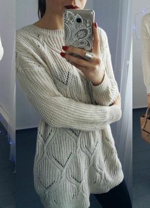 Удлинённая кофта свитер