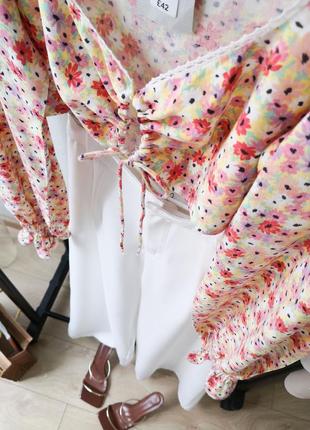 Топ кроп-топ блуза с объемными рукавами zara5 фото