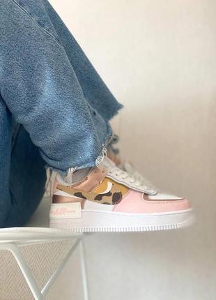 Женские кроссовки   nike air force 1 shadow "white/pink camo 38