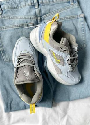 Женские кроссовки  nike m2k tekno half blue/chrome yellow grey6 фото