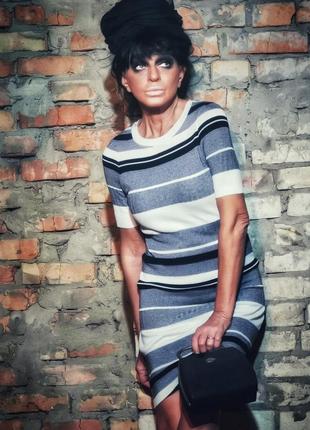 Сукня трикотаж з віскози трикотажне в смужку міні