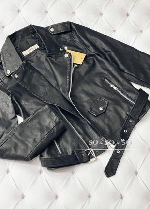 Куртка косуха, р.s,m,l, эко-кожа, Черный3 фото