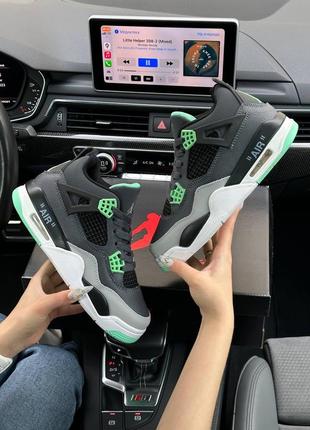 Кросівки nike air jordan 4 retro × off white grey green2 фото