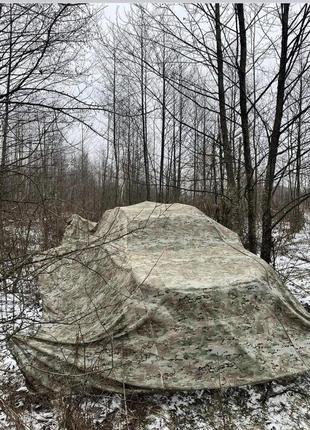 Водонепроницаемый тент для военных позиций всу, автомобилей и военной техники - тент пиксельный, брезент