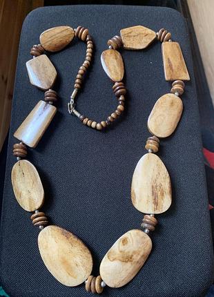 Шикарне намисто з натурального дерева(