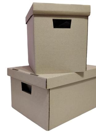 Коробка бокс для хранения документов из гофрокартона, гост, 330*300*245 мм, нагрузка до 25кг