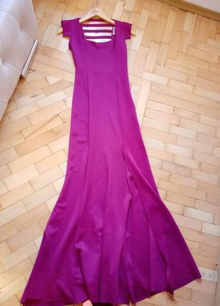 Выпускное вечернее платье цвета фуксия платье в пол, платье з разрезом xs-s3 фото