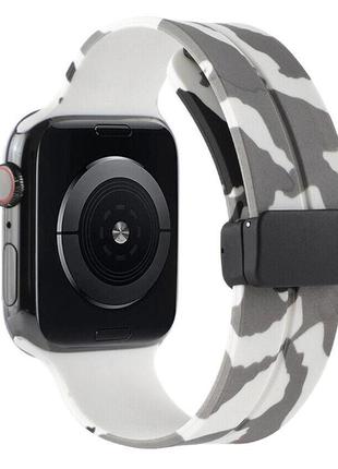 Силіконовий ремінець military з магнітною застібкою для apple watch white  • 42/44/45/49mm