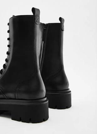 Чорні жіночі черевики на шнурівці берці високі2 фото