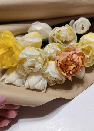 Крафтовая бумага для упаковки цветов в рулонах 0.84*50 м, плотность 90 г/м28 фото