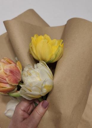 Крафтовая бумага для упаковки цветов в рулонах 0.84*50 м, плотность 90 г/м2