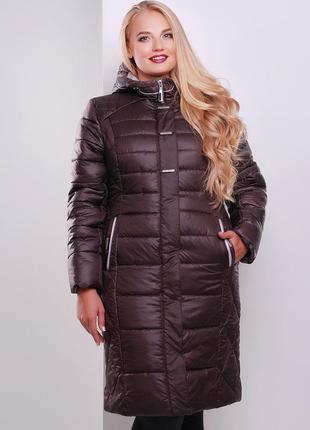 Зимняя удлиненная куртка-пальто