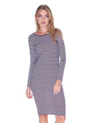 Платье миди в полоску