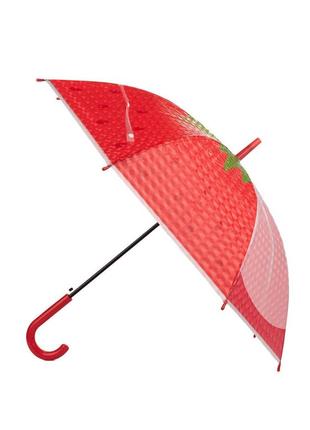 Зонт детский для девочки красный клубника